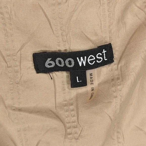 600West Tan Zip Up Jacket Size Large - Picture 8 of 9
